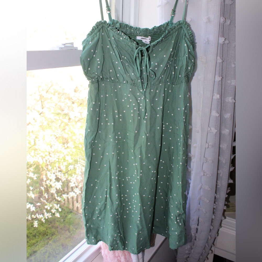 O’Neill Green Polka Dotted Sundress